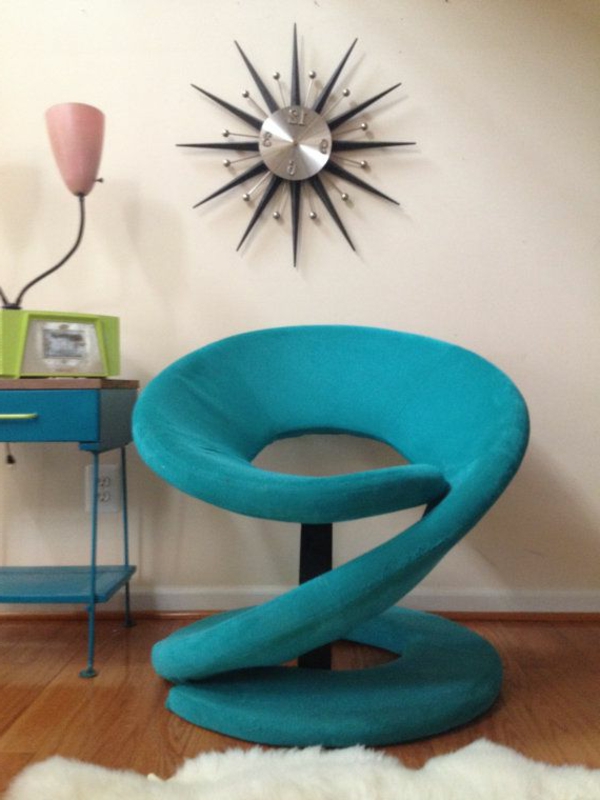blaugrüner-Stuhl-designer-Idee