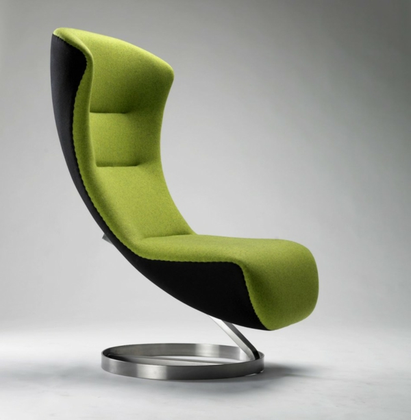 designer-Sessel-in-Olivgrün
