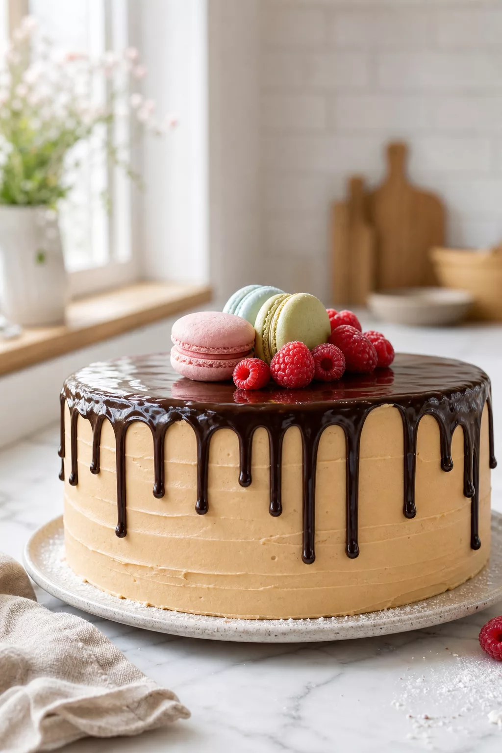 Drip Cake mit fließender Schokoladenglasur als aktueller Tortendeko Trend