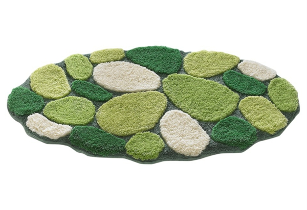 grüner-Badteppich-für-das-Badezimmer-tolle-Grüntöne