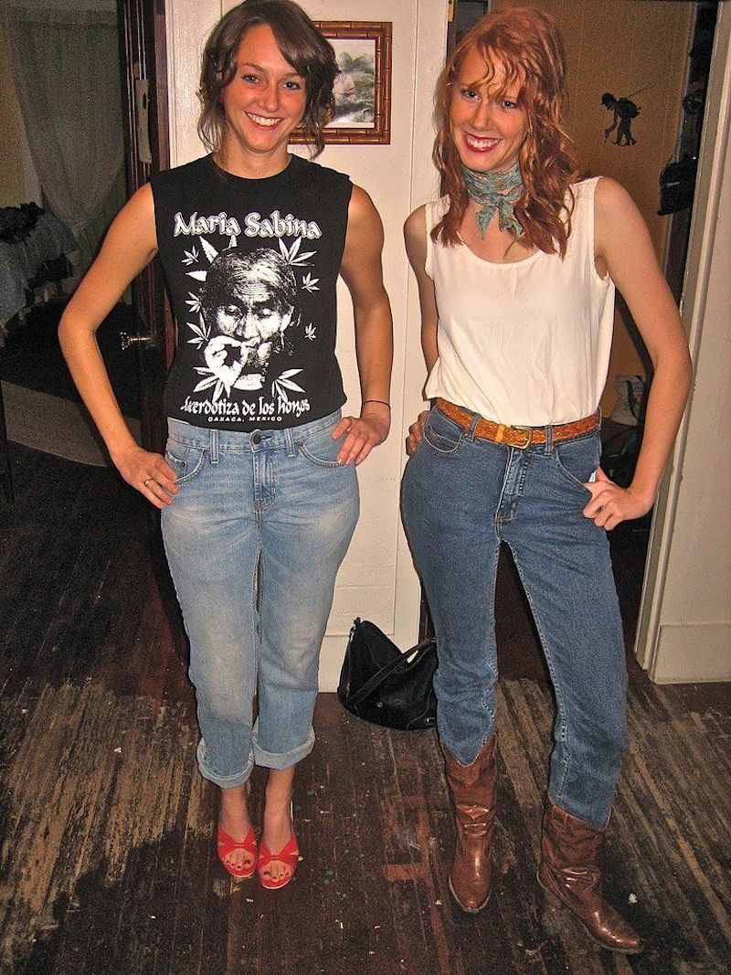 halloween outfit damen thelma and louise cowboy stil