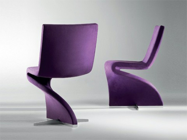 lila-designer-Stühle-originelle-Form-Deign-Idee