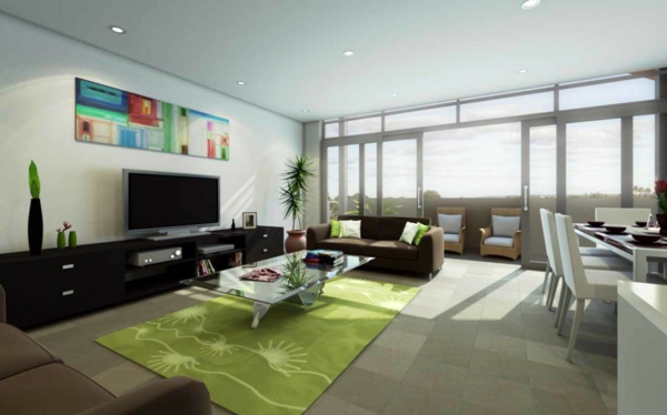 modernes-Wohnzimmer-mit-grünem-Teppich