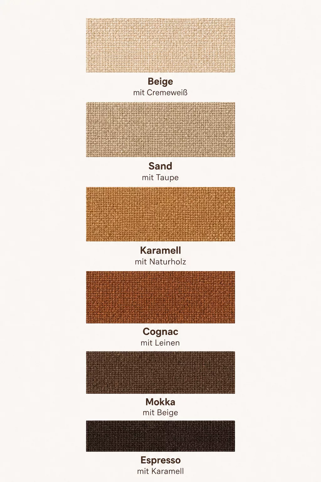 Infografik Braunton Leiter von Beige bis Espresso fürs Schlafzimmer