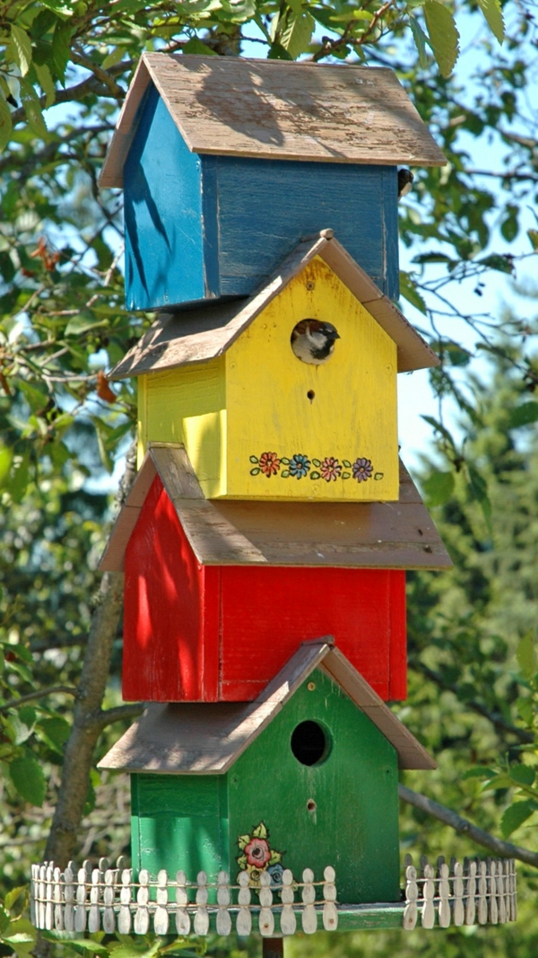 vogelhäuschen-Originelle-Garten-Dekoration