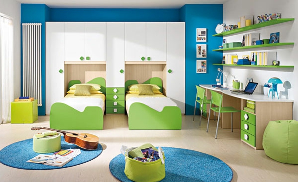 wundersbare-Kinderzimmer-Gestaltungsideen-Grün-und-Blau-Kombination