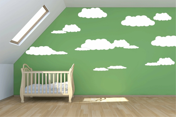 Babyzimmer-Wandgestaltung-in-Grün