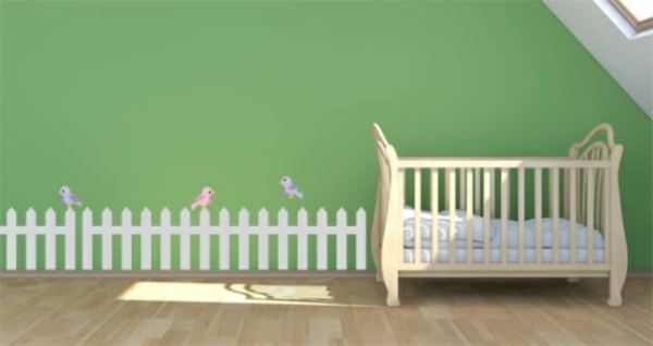 Kinderzimmer-Dachschräge-Babyzimmer-Wandgestaltung