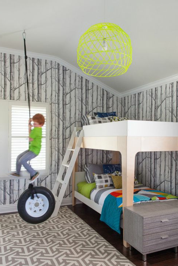 Kinderzimmer- Deckenlampen-Grün-Idee