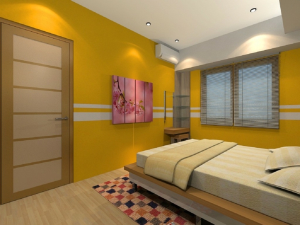 farbgestaltung-für-schlafzimmer-gelbe-nuancen
