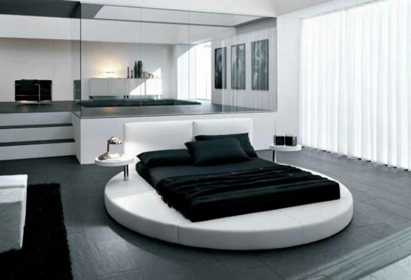 farbgestaltung-für-schlafzimmer-weiß-und-schwarz