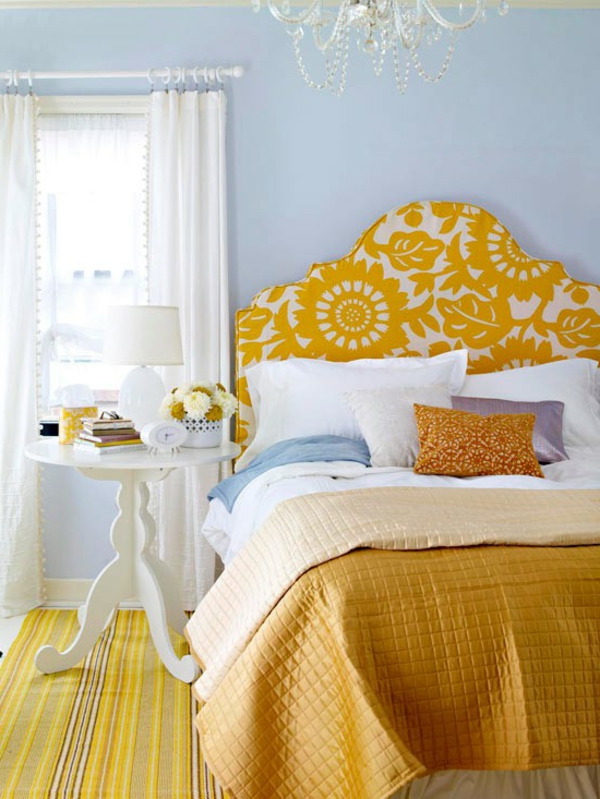 gelbe-farbgestaltung-im-schlafzimmer-wunderschöner-look