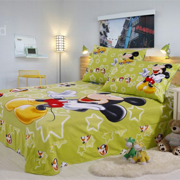 grüne-Bettwäsche-Mickey-Mouse-Kinderzimmergestaltung
