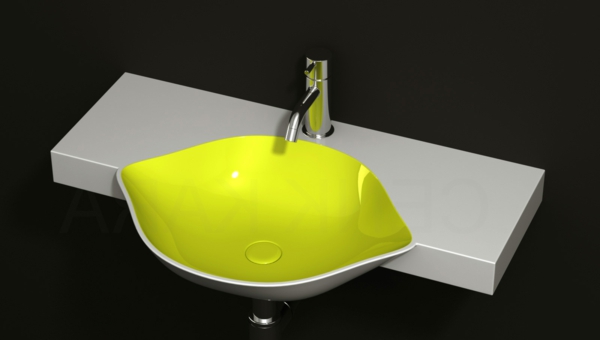 grünes-designer-waschbecken-mit-einem-modernen-look - schwarzer hintergrund