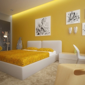 Gelbe Farbgestaltung im Schlafzimmer - 24  Fotos!
