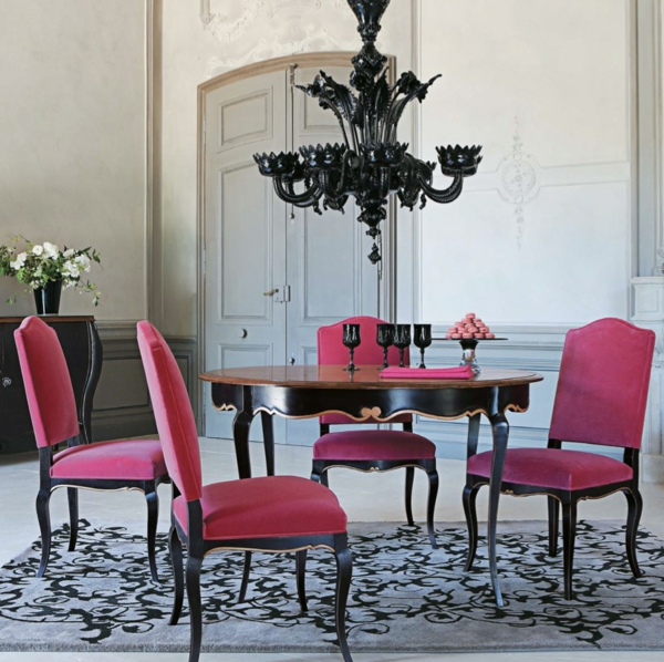 moderne-stühle-für-esszimmer-rosige-farbe