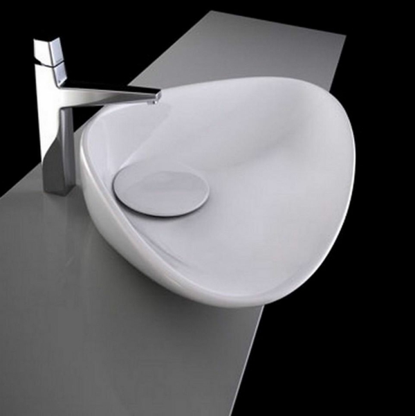 modernes-designer-waschbecken-in-weiß - schwarzer hintergrund