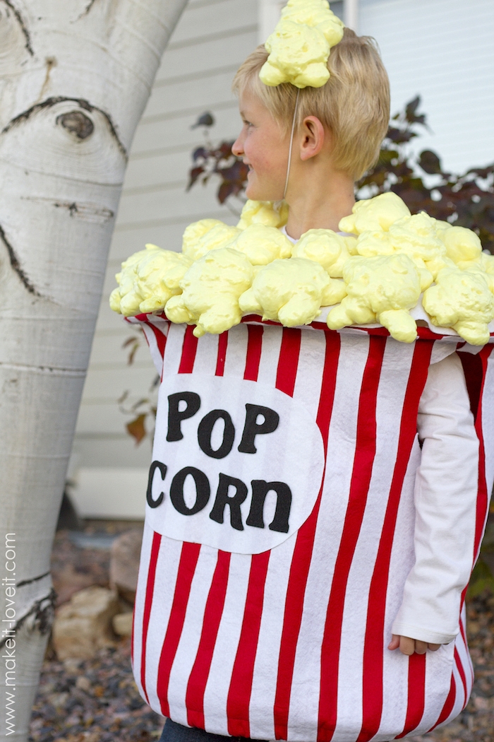 originelles jungen kostüm popcorn halloween verkleidung selber machen diy projekte ideen und inspiration einzigartig