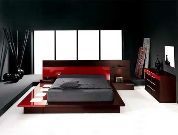 Schwarze Wandfarbe für Schlafzimmer - 30 Bilder ...