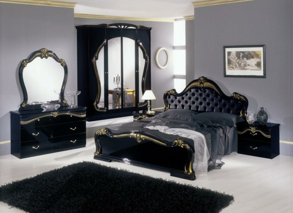 Schwarze Wandfarbe für Schlafzimmer - 30 Bilder ...