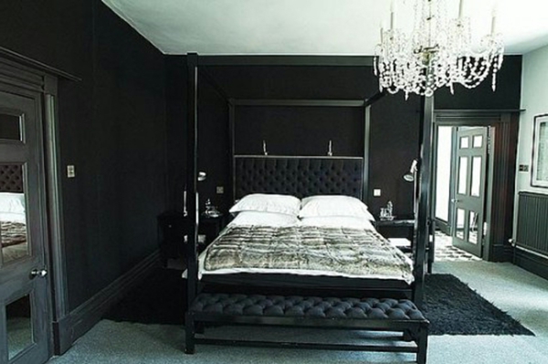 schwarze-wandfarbe-für-schlafzimmer-ganz-bequem