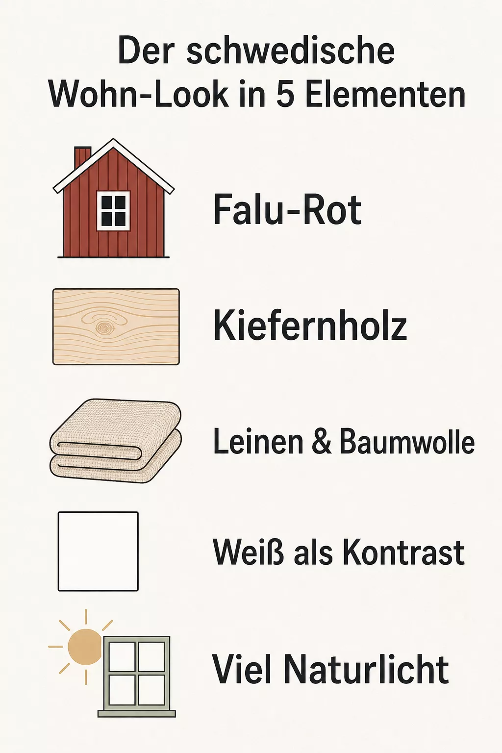 Infografik: der schwedische Wohn-Look in fünf Elementen