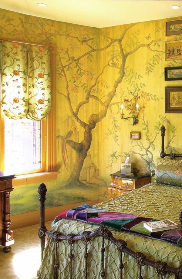 schöne-gelbe-farbgestaltung-im-schlafzimmer