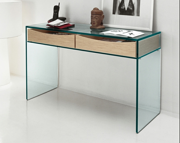 super-toller-gläserner- Schreibtisch-mit-zwei-Schubladen