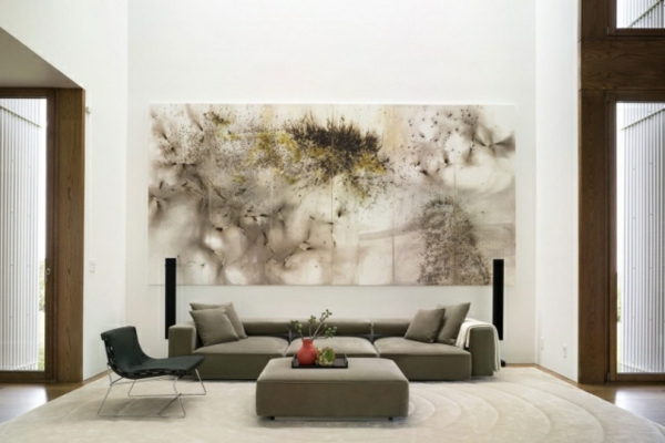 wandgestaltung-wohnzimmer-ideen-bilder-poster-großformatige-prints-wohnzimmermöbel-sofa
