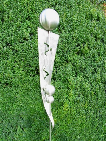 Gartenstecker Sonnenfänger Aus Edelstahl & Fluoreszierendem Acrylglas – Ca. 1,30 M Hoch, Leuchtet Bei Tageslicht, Für Garten & Terrasse