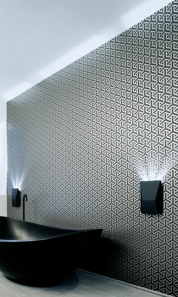 Interior-Design-Idee-kreative-Wandgestaltung-Muster-in-Schwarz-und-Weiß