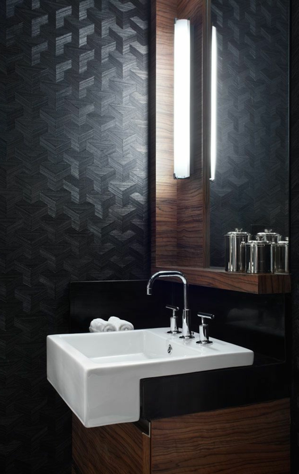 Interior-Design-modernes-schwarzes-Badezimmer-Ideen