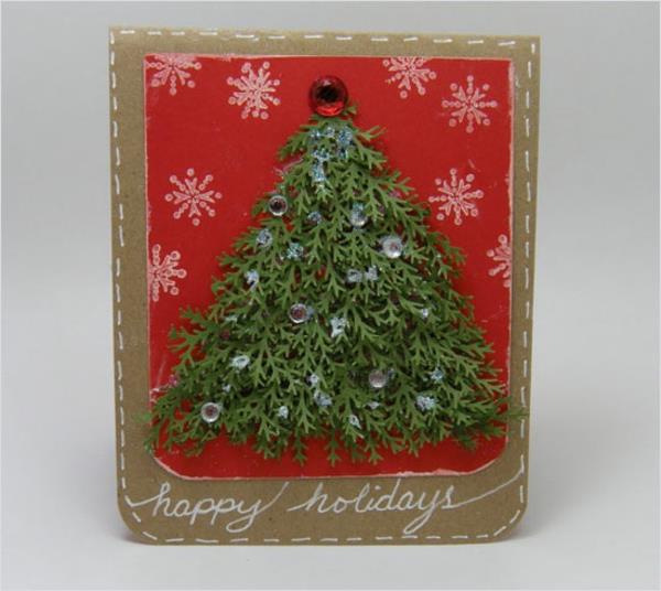 Tolle--Ideen-für-Gestaltung-von- Weihnachtskarten-Tannenbaum-