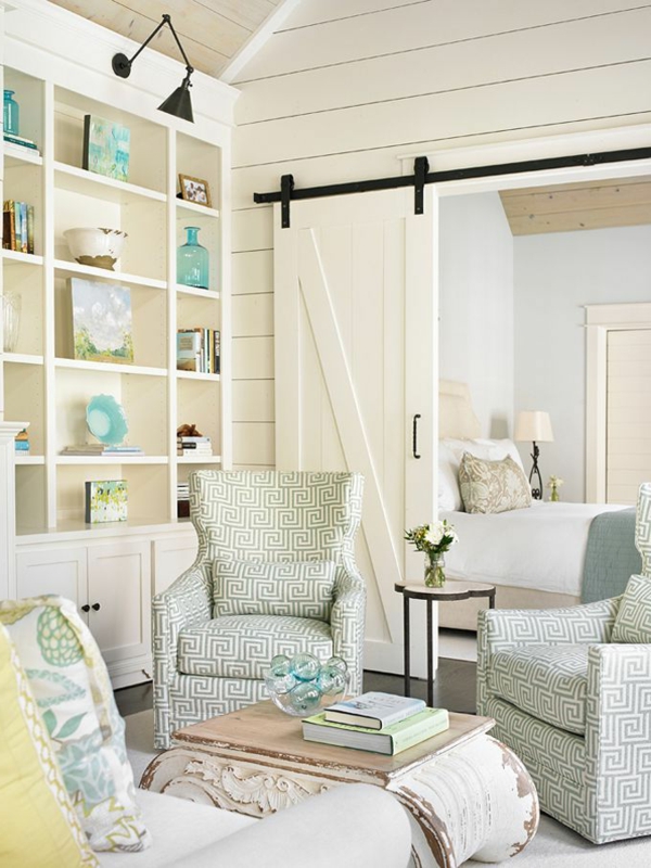 Wandfarbe - Eierschalenfarben -Wohnzimmer-Interior—Design-Idee-mit-schönen-Eierschalenfarben