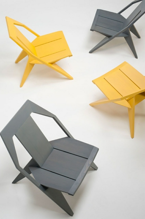 coole-Designstühle-für-eine-schicke-Wohnung-Grau und Gelb