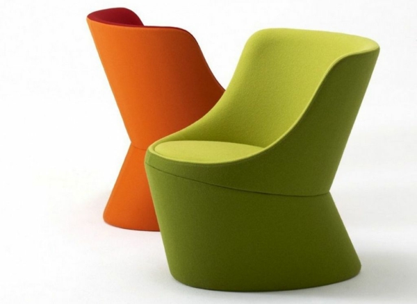 designer-Sessel-in-fantastischer-Farben-Grün-Orange