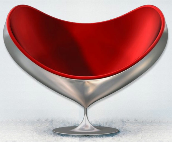 eine-moderne-Ausstattung-mit-einem-roten-designer-Sessel