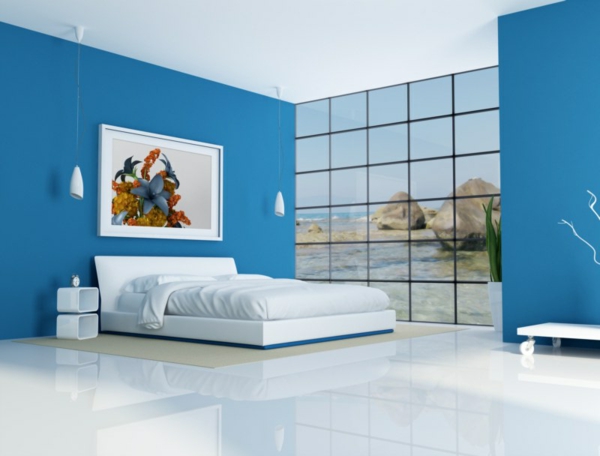 feng-shui-schlafzimmer-einrichten-blaue-wände