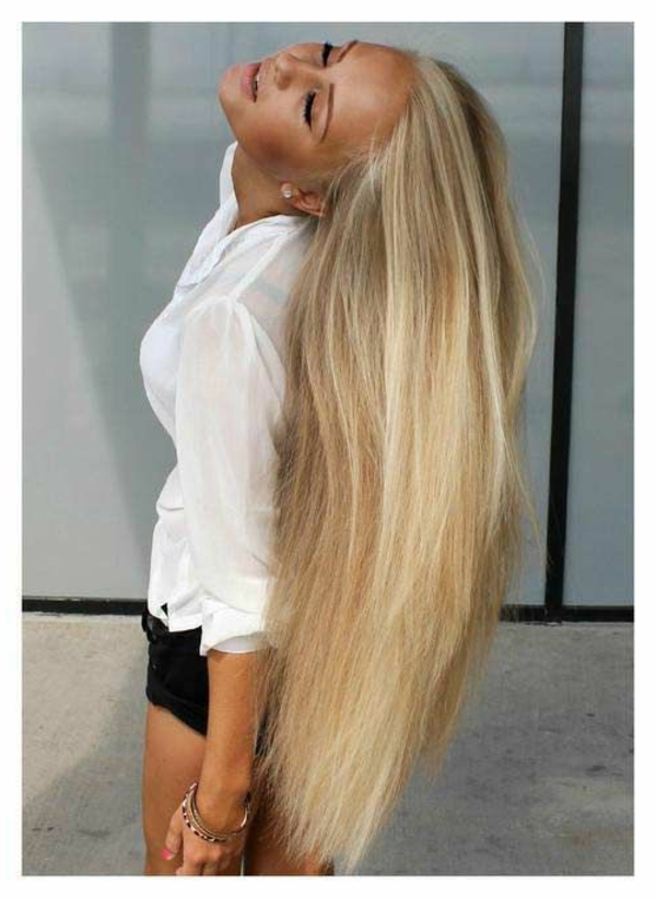 Blonde frauen mit langen haaren