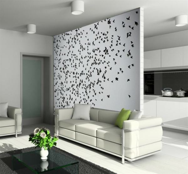gemütliches-Wohnzimmer- Interior-Design-schönes-Wandbild