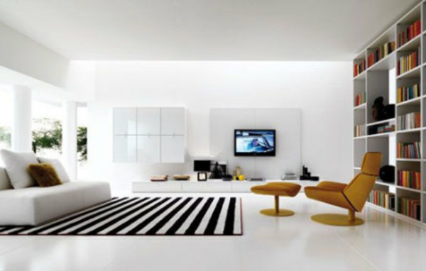 gestaltungsmöglichkeiten-für-wohnzimmer-schwarzer-teppich - moderner look
