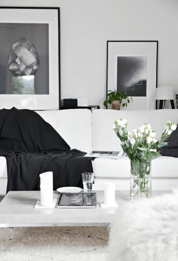 gestaltungsmöglichkeiten-für-wohnzimmer-sofa-in-weiß-und-schwarz-einmalig erscheinen
