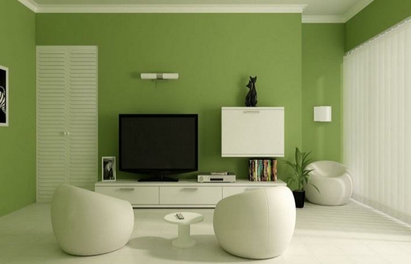 tolle-grüne-Farbe-Wandfarben-modern-Interior-Design