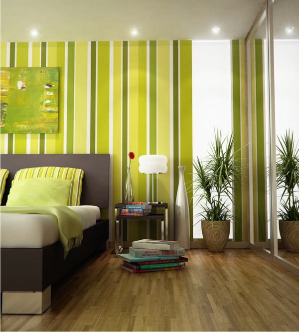 grüne-wandgestaltung-für-schlafzimmer-inspirierendes-aussehen