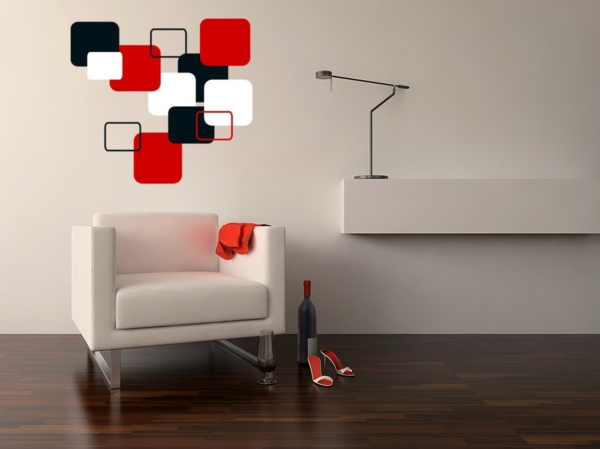innovative-Ideen-für-eine-fantastische-Wandgestaltung-Schwart-Weiß-Rot
