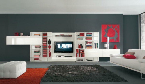 moderne-Farben-für-das-Wohnzimmer-weiß-schwarz