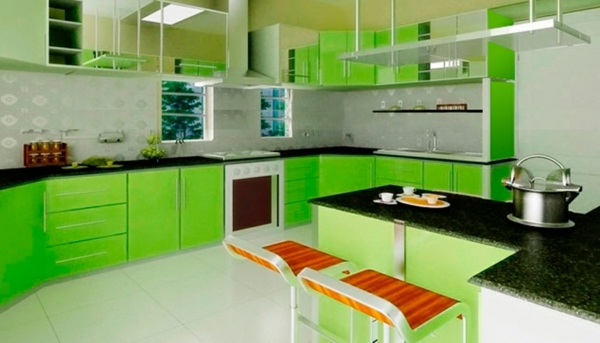 neue-küchenideen-grell-grüne-farbe