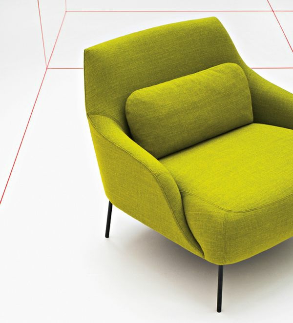 super-tolles-Design-für-einen-Sessel-in-Olivgrün