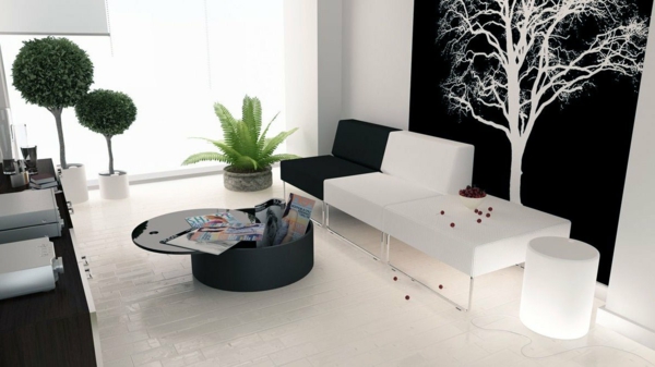 tapeten-farben-ideen-modernes-wohnzimmer-in-weiß-und-schwarz