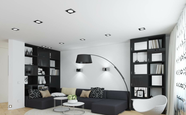 tapeten-farben-ideen-wohnzimmer-in-weiß-und-schwarz